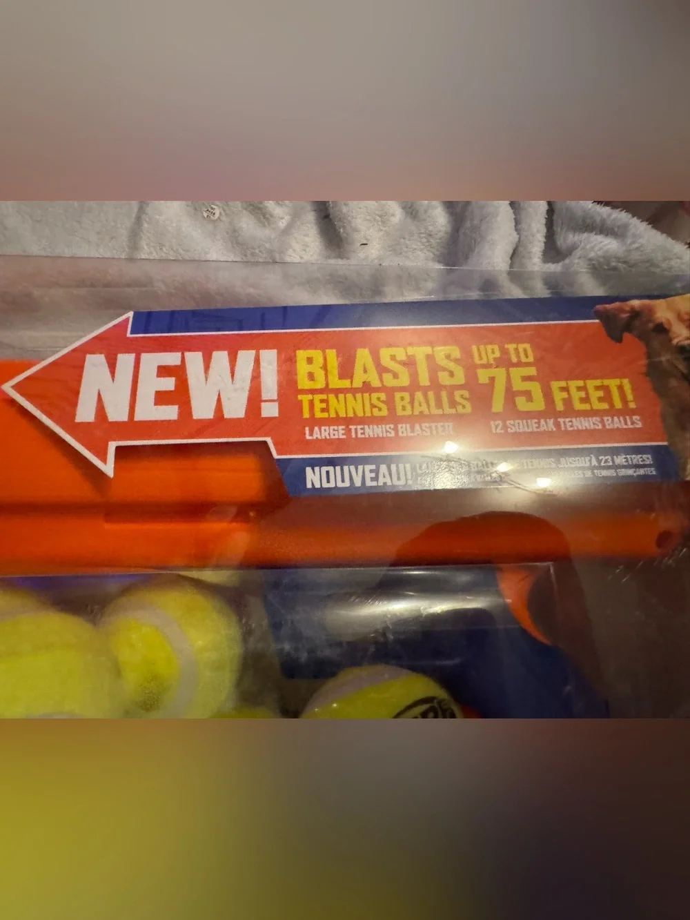 NERF Dog Toy Ball Launcher gift set with 12 Nerf Dog squeaky Tennis Balls NEW